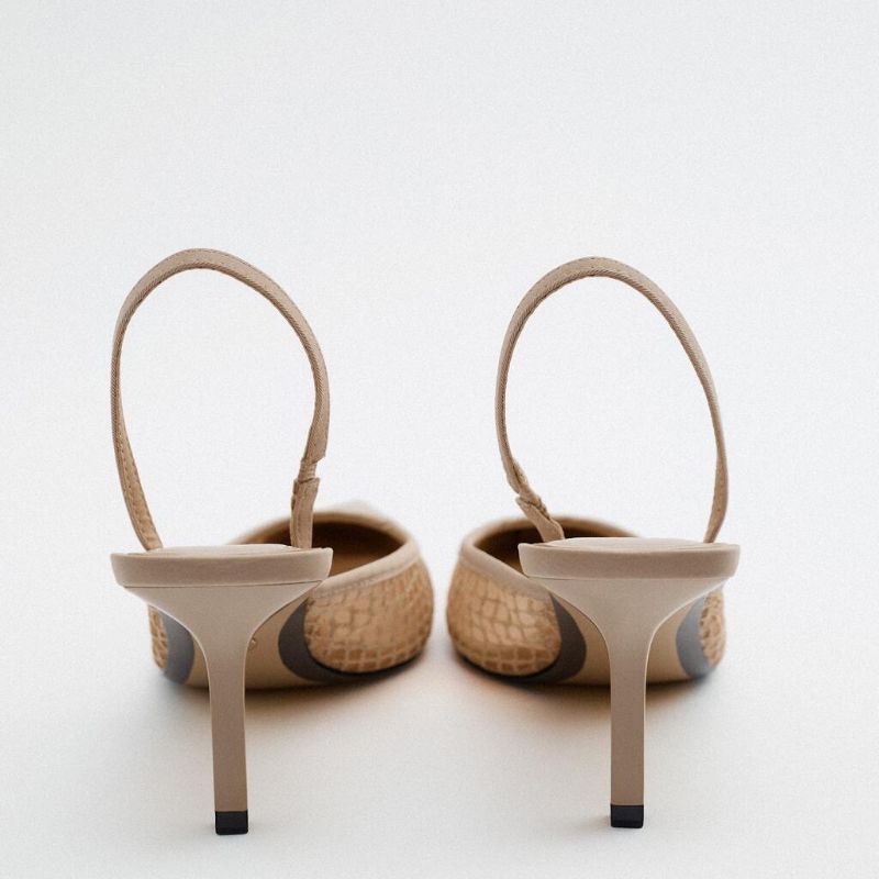 Zara Slingback vải lưới bọc mũi
