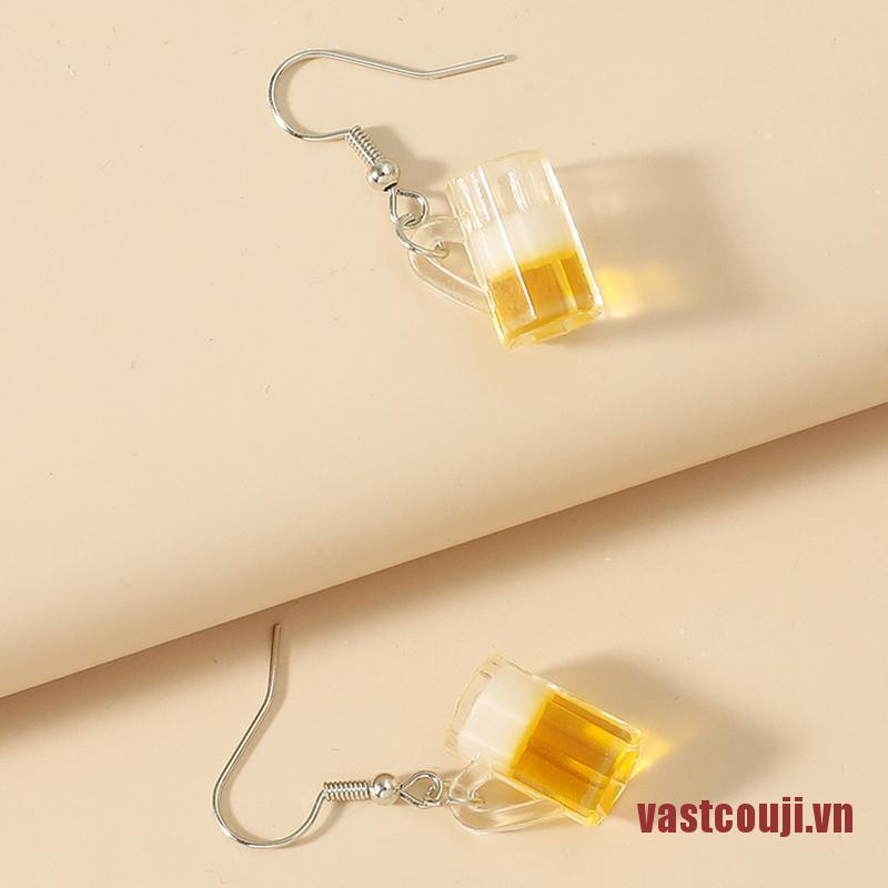 Bông Tai Hình Ly Trà Trái Cây Vui Nhộn Phong Cách Hàn Quốc