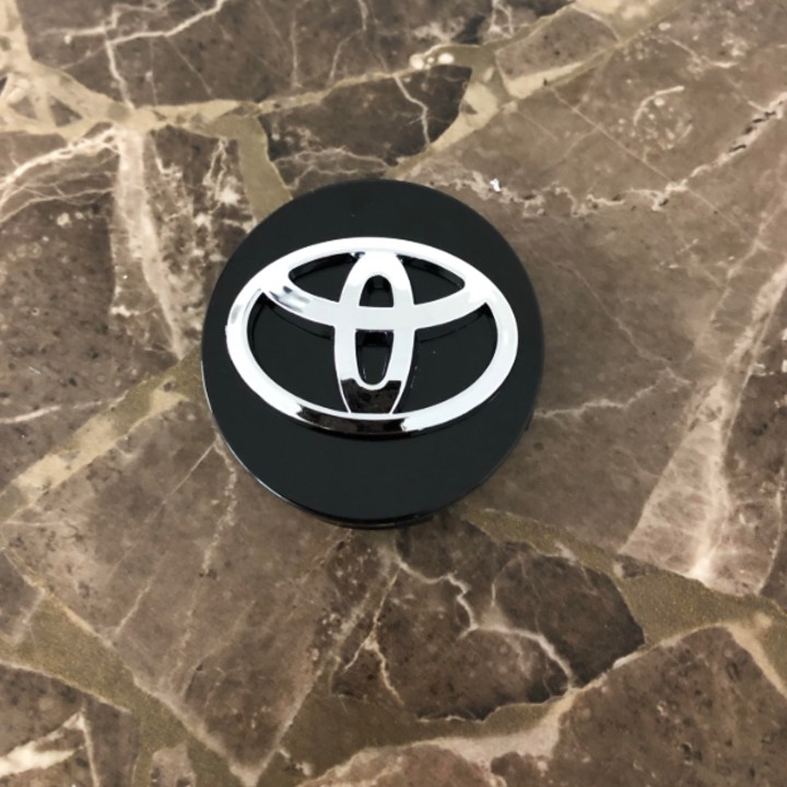 Logo chụp mâm, vành bánh xe ô tô Toyota Đường kính 62mm - Mã TOYOTA62