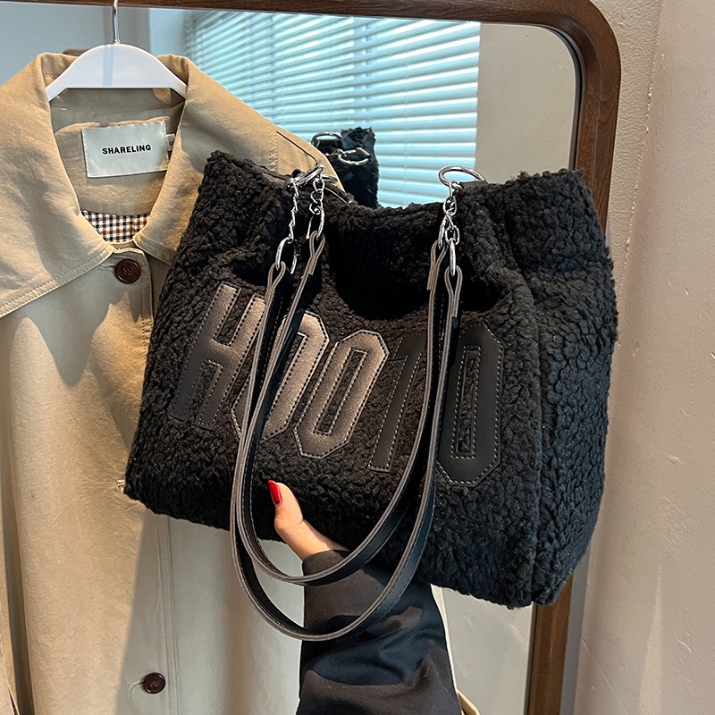 Túi Xách Lông Cừu Sức Chứa Lớn Phong Cách Mới Cho Nữ