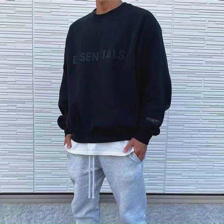 Áo sweater nỉ bông cotton unisex dáng rộng dưới 72kg annastore - Áo Essentials | BigBuy360 - bigbuy360.vn