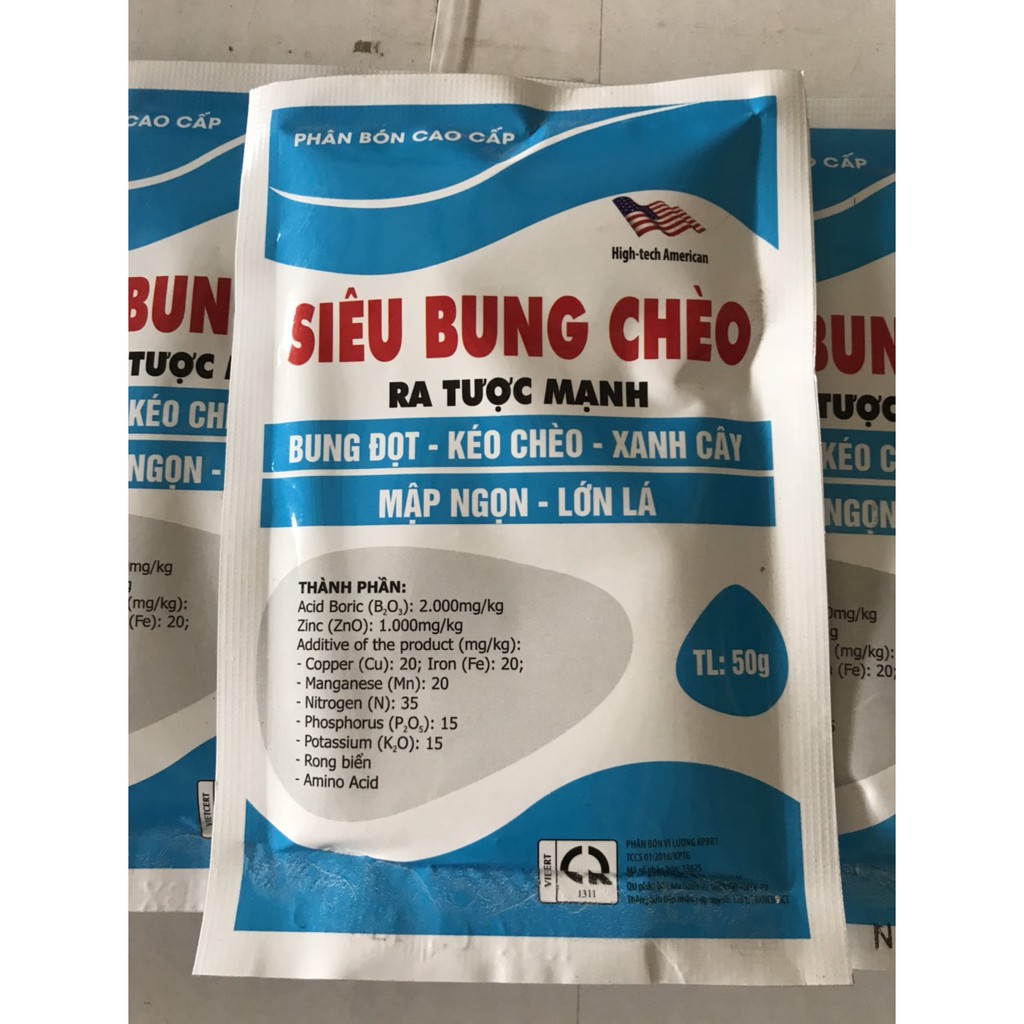 Phân bón lá cao cấp SIÊU BUNG CHÈO - Gói 50g
