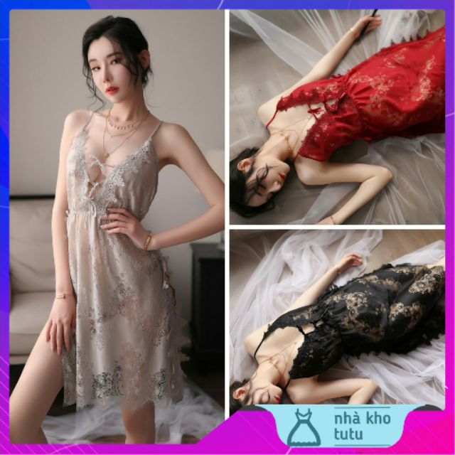 L322 - Đầm ngủ ren cao cấp siêu mềm mịn mát
