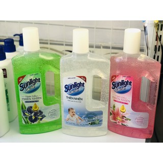 Combo 3 chai Nước lau sàn Sunlight 3 mùi hương hoa diên vỹ + hương hoa Lily + hương hoa thiên nhiên 1kg