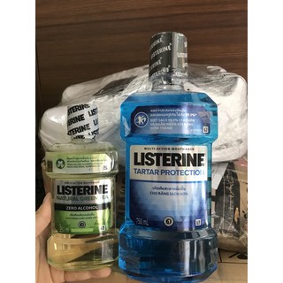 Nước súc miệng Listerine Tartar 750ml + Green tea 250ml