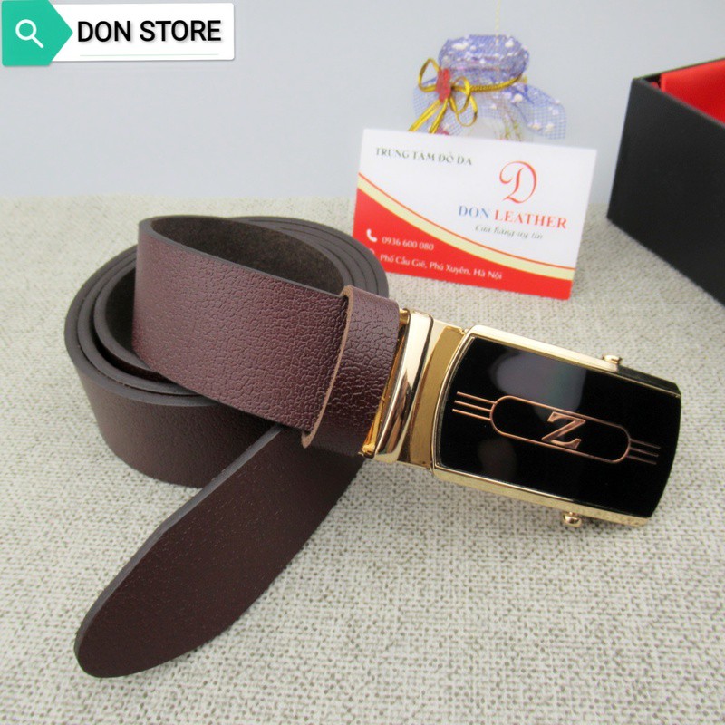 [Da Bò 100%] Thắt Lưng Nam. Dây Nịt Nam Full Hộp Đựng Cao Cấp Chất Liệu Da Bò Thật (BH 12 THÁNG)