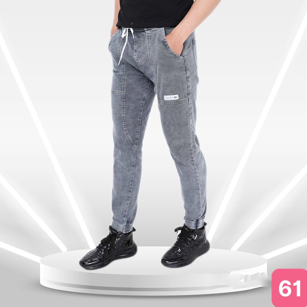 Quần jogger nam màu xám không rách chất bò cao cấp co dãn 4 chiều cực đẹp, quần rin nam QD061 Nhiều mẫu mới