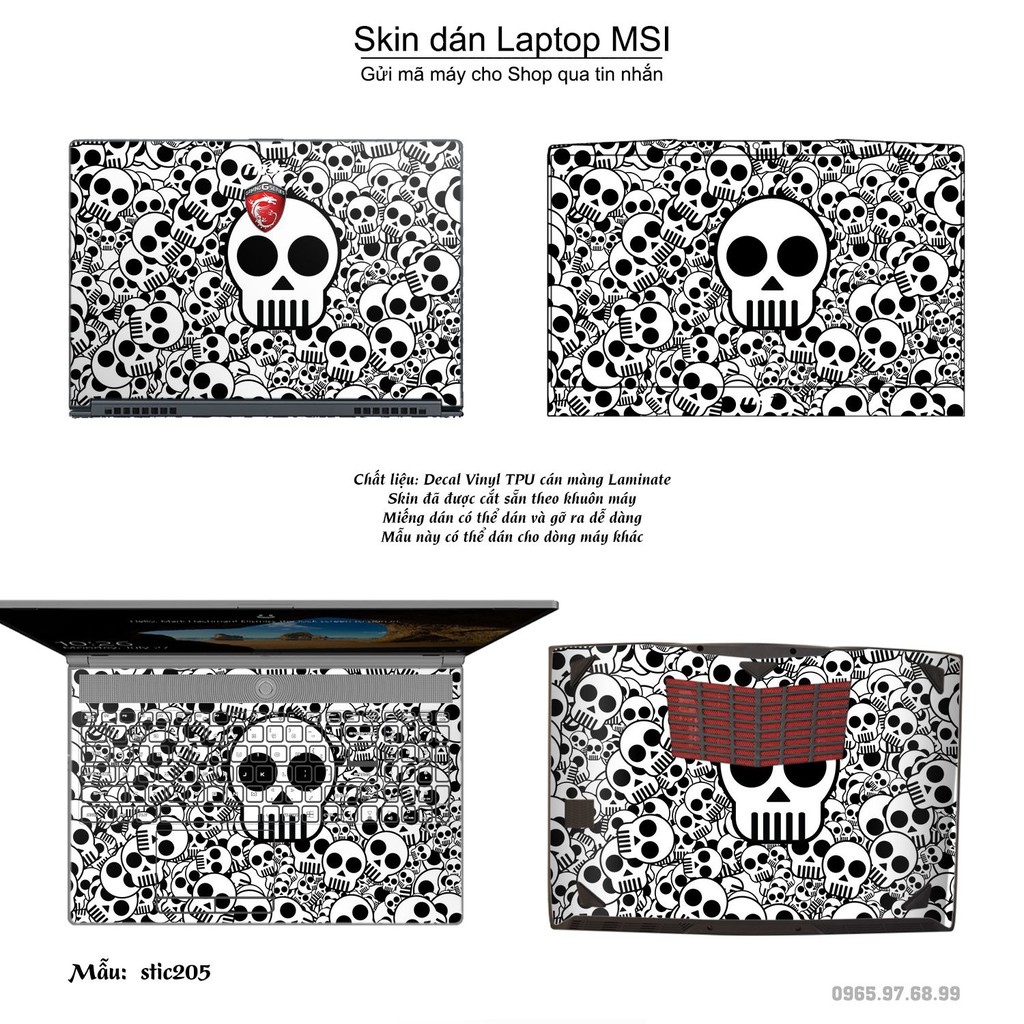 Skin dán Laptop MSI in hình Hoa văn sticker _nhiều mẫu 33 (inbox mã máy cho Shop)