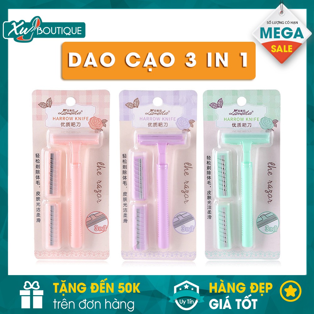 Bộ Dao Cạo Lông Tay Chân, Nách (Râu, Vùng Kín) 3 Lưỡi Lameila