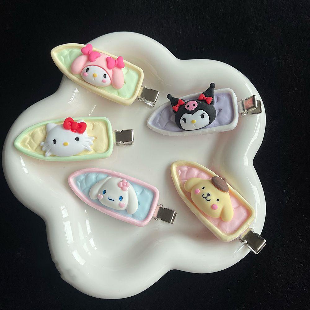 IVORY Kẹp Tóc Nhựa Hình Chú Vịt Hoạt Hình Phong Cách Retro Ngọt Ngào Cho Nữ