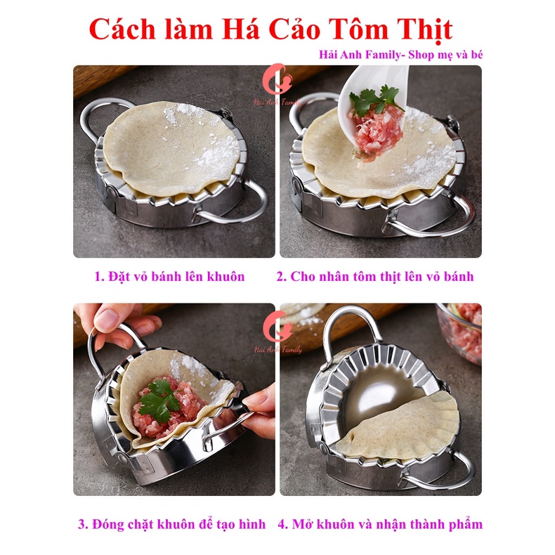 Khuôn Làm Bánh Xếp, Há Cảo, Bánh Bột Lọc Chất Liệu Thép Không Gỉ Cao Cấp