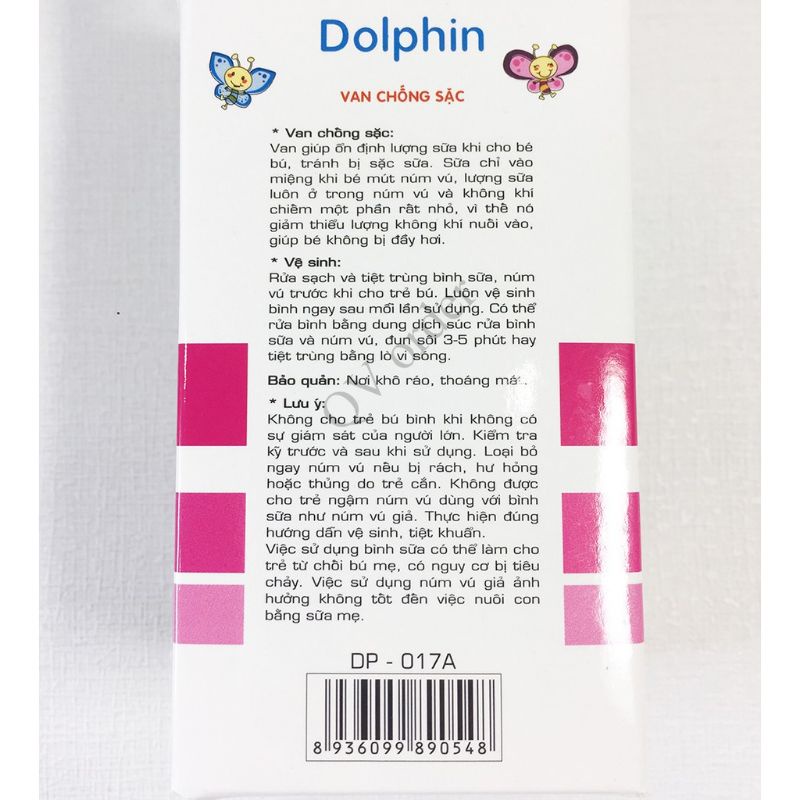 Bình sữa sơ sinh Dolphin 60ml không BPA an toàn cho bé