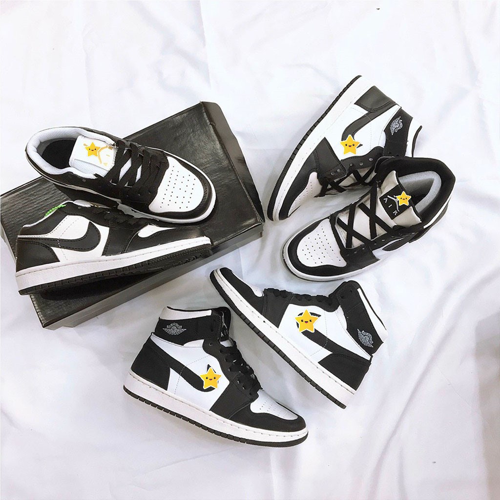 Giày Sneaker Nam Nữ Giày Nike Air Jordan 1 Panda Cổ Cao Trắng Đen Đẹp Cao Cấp 2021