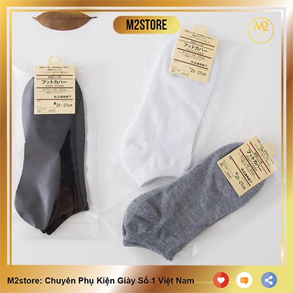 Combo 3 Đôi Vớ Tất Nam Nữ Cổ Ngắn Nhật Cotton 100% Khử Mùi Ba Màu Cơ Bản Cực Mỏng Và Nhẹ Nhàng Hiruma CB-TCN02