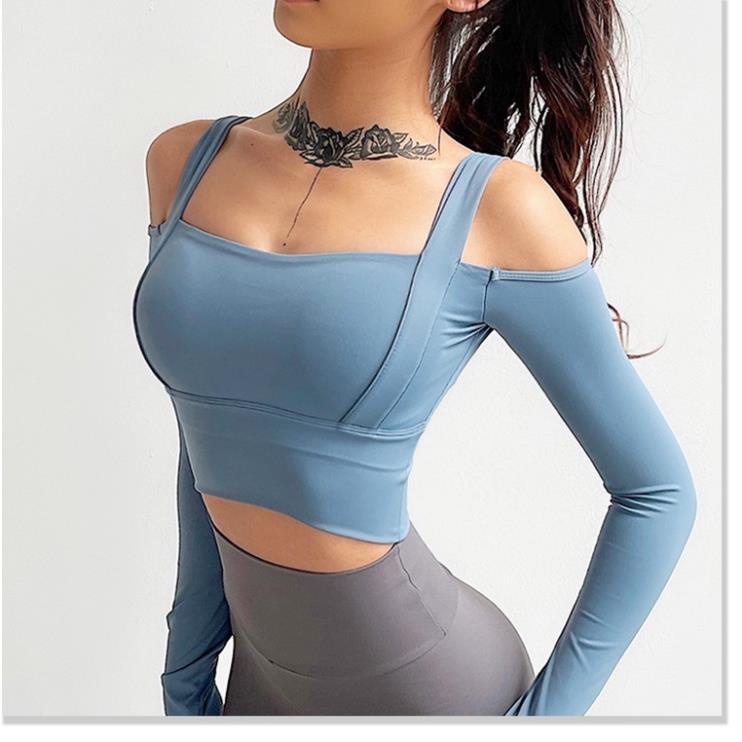 SẴN ĐỒ TẬP GYM, YOGA - Quần áo tập gym thương hiệu MITAO cao cấp, Áo tập gym nữ dài tay bó eo nâng ngực !