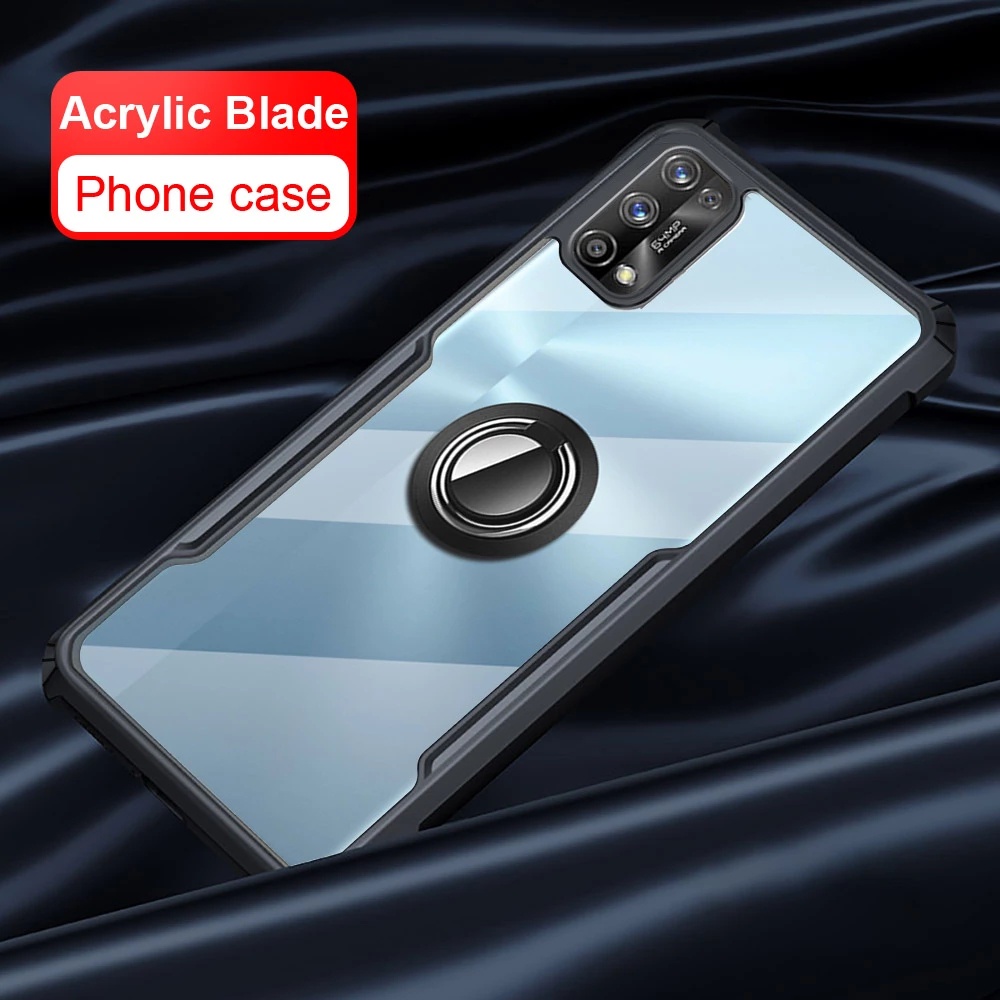 Ốp Điện Thoại Acrylic Trong Suốt Chống Sốc Có Vòng Đỡ Cho Tecno Pova 2 / Tecno Pova / Tecno Ld7 G80