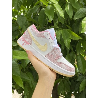 Giày sneaker Jdan trắng hồng cổ thấp cao cấp -thảo giày