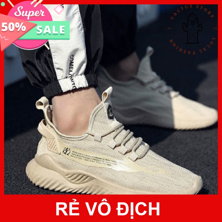 Giày thể thao nam 🔸 Nâu cá tính dễ kết hợp 🔸 Giày sneaker nam đế cao su êm vải thoáng khí | WebRaoVat - webraovat.net.vn