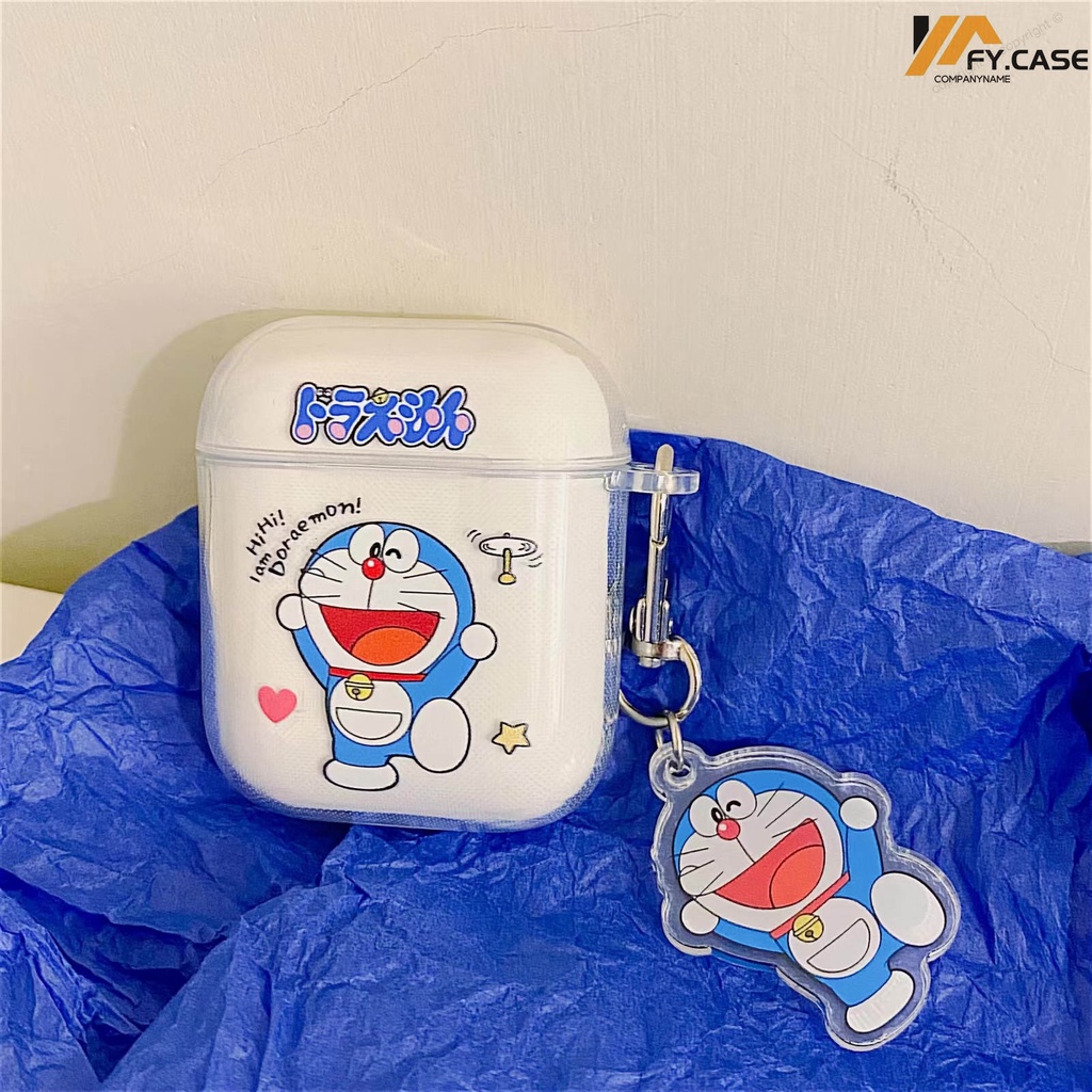 Vỏ Bảo Vệ Hộp Sạc Tai Nghe AirPods 1 2 3 Pro Bluetooth Không Dây Chất Liệu Silicon Mềm Chống Sốc Hình Doraemon