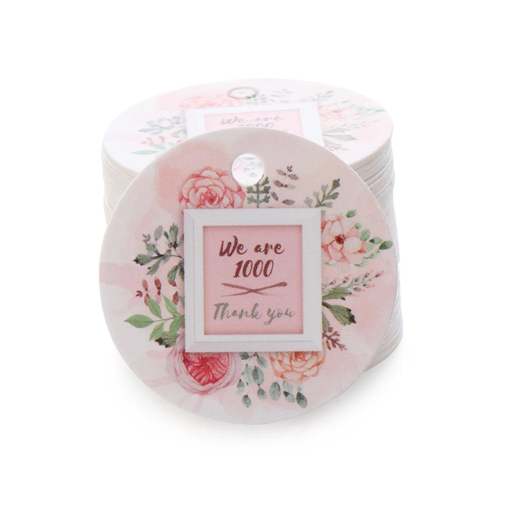 100 Miếng giấy hình tròn họa tiết hoa để làm giấy gói quà tiện dụng