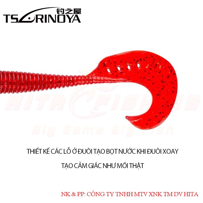 Mồi mềm câu cá lure đuôi cong Tsurinoya Grub Worm hitalure