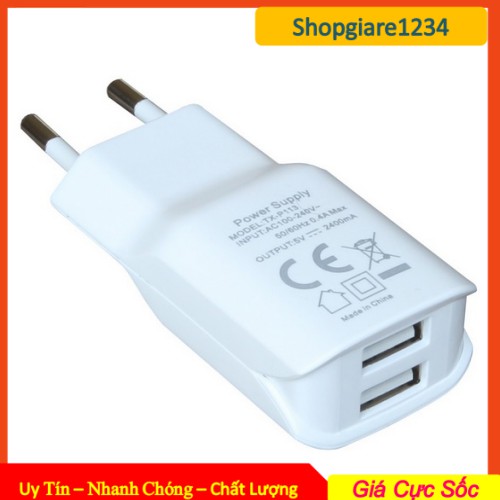 Sạc điện thoại 2 cổng USB CutePad (TX-P113) 5V/ 2.4A - Chính Hãng Cao Cấp