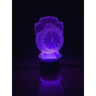 Đèn Ngủ 3D Led 7 Màu Hình Đồng Hồ
