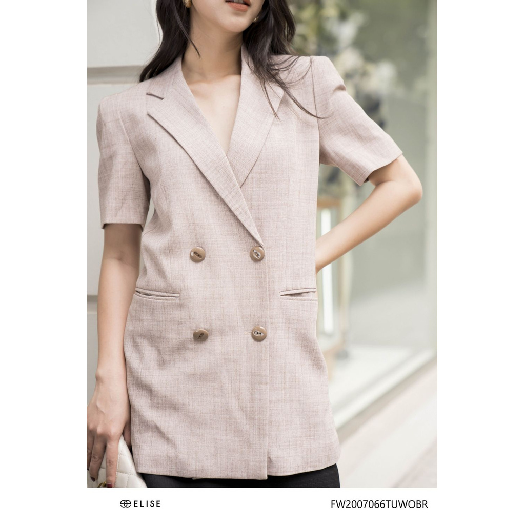 Áo khoác suit nâu xước Elise | BigBuy360 - bigbuy360.vn