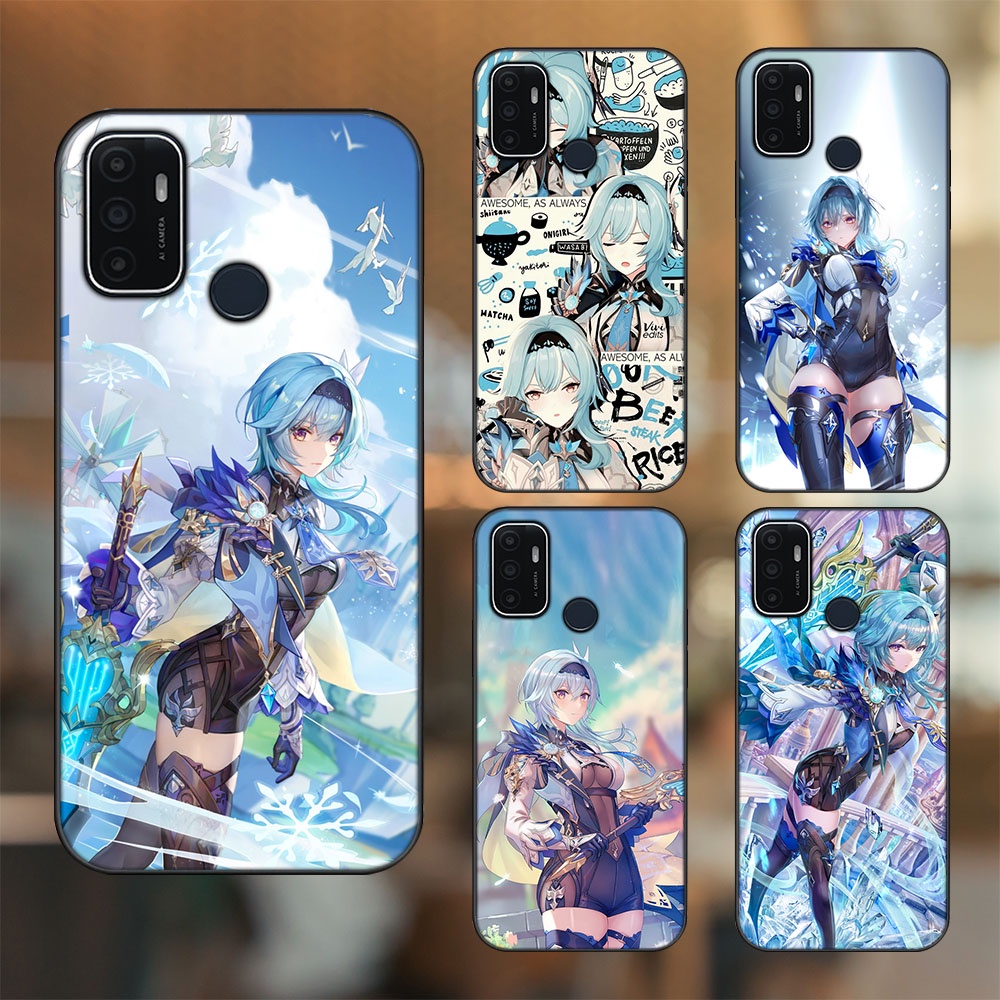 Ốp lưng Oppo A53 viền đen in hình Eula Genshin Impact