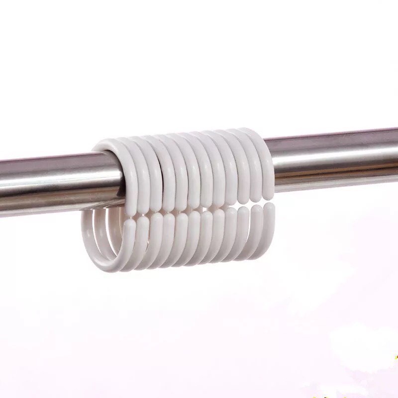 Móc nhựa treo rèm phòng tắm - bộ 12 móc treo rèm phòng tắm giá rẻ