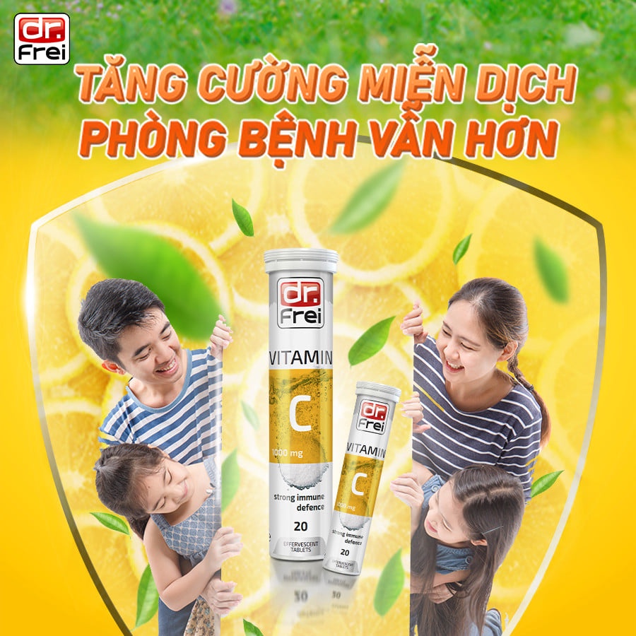 C sủi DATE 2025- Viên sủi Bổ sung Vitamin C Dr. Frei 1000 mg Chĩnh Hãng nhập khẩu- tương tự Upsa C