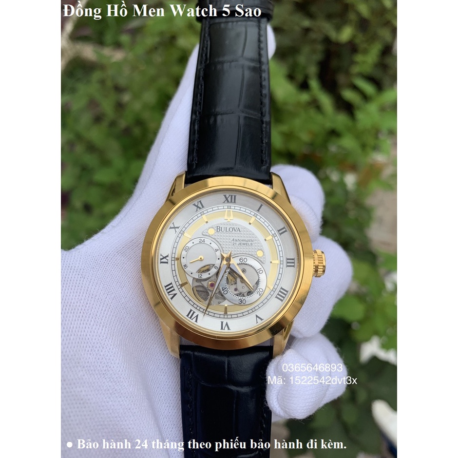 Đồng hồ BULOVA da 5 kim Nhật Bản Japan Nam Cơ tự động AUTOMATIC và lộ cơ 5ATM Kính SAPHIRE sang trọng Bảo Hành 24 Tháng