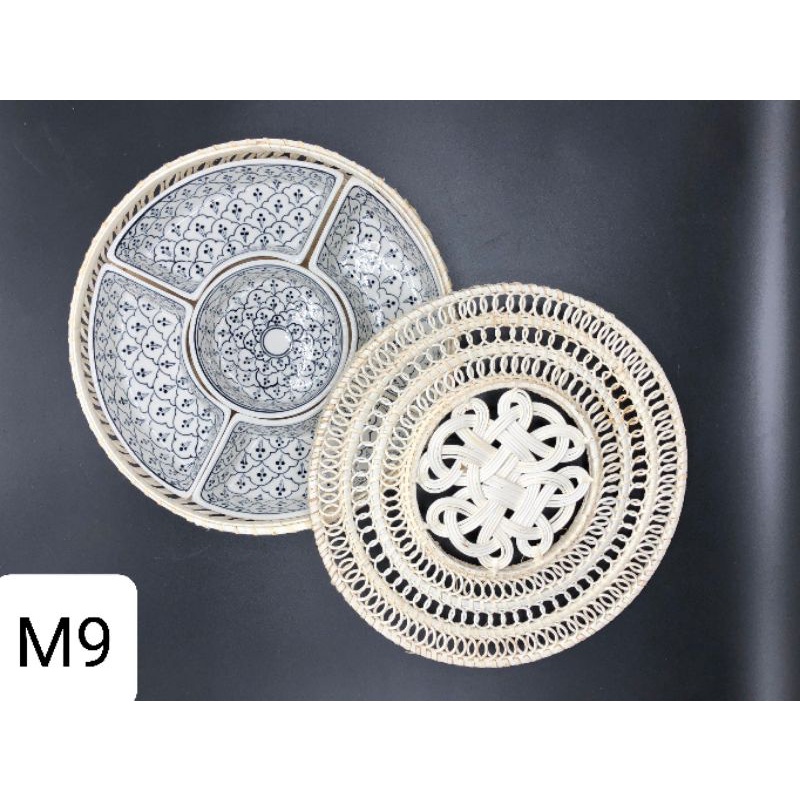 Khay mứt kẹo sứ Bát Tràng.