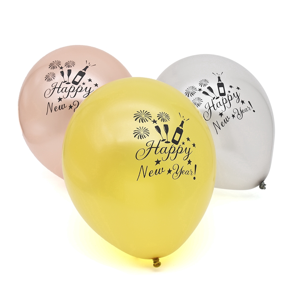 Set 10 bong bóng cao su latex 12 inch chúc mừng năm mới/tiệc tùng