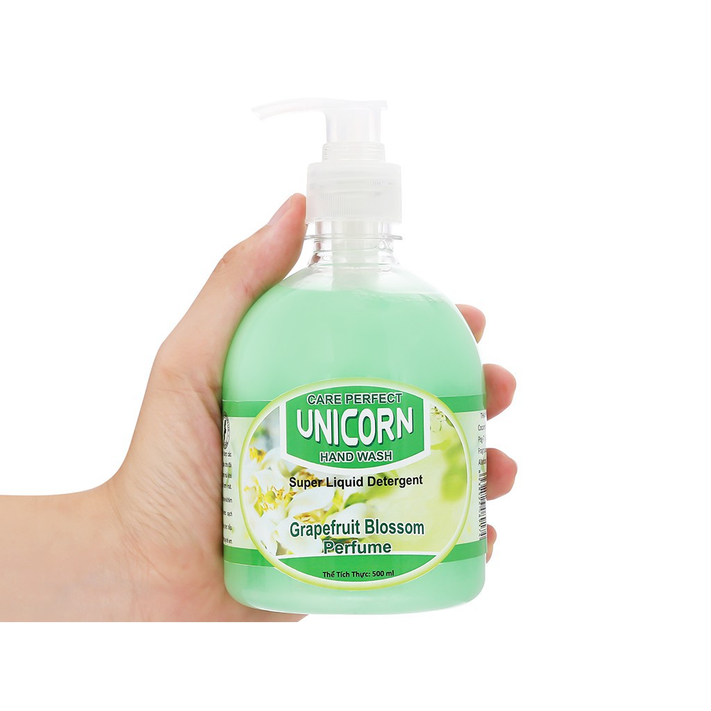 Nước rửa tay cao cấp Unicorn chai 500ml các vị, diệt khuẩn, dưỡng da tay -HT186