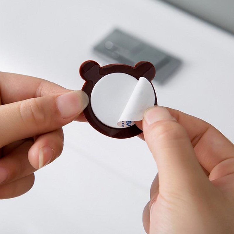 Miếng dán đệm chống va chạm tường cửa bằng silicone mềm tự dính thiết kế hoạt hình sáng tạo đáng yêu