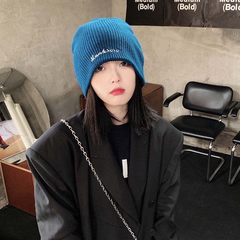 Mũ Len Beanie Họa Tiết Hoa Lily Đơn Giản Thời Trang Thu Đông Cho Nữ