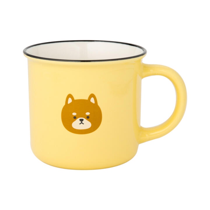 Cốc Tay Cầm ARTBOX Hàn Quốc Màu Vàng Hình Shiba Dễ Thương