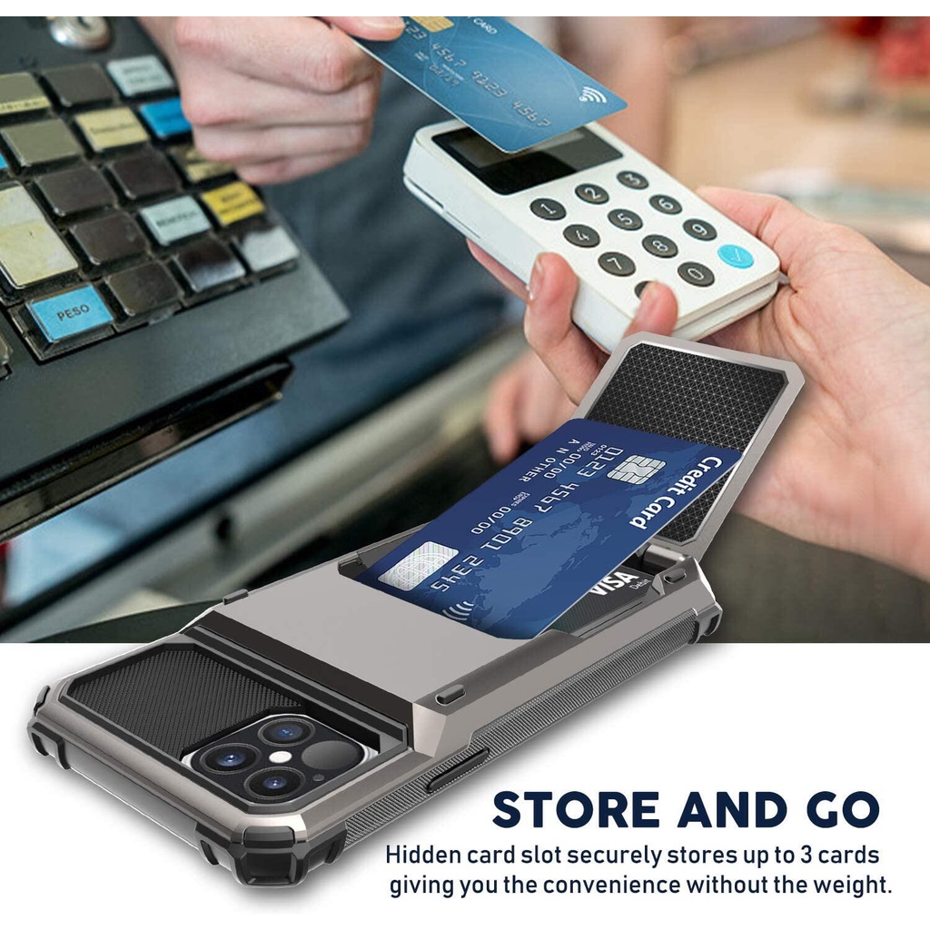 Ốp Bao Da Điện Thoại Có 4 Ngăn Đựng Thẻ Cho iphone 15 pro max / 14 pro max / 13 pro max / 12 / 11