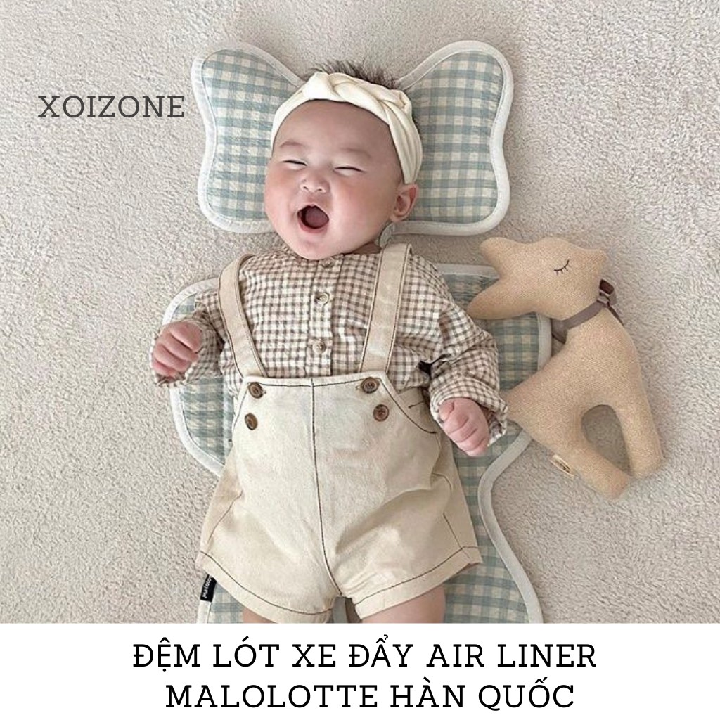 Miếng lót xe đẩy/ Nệm lót xe đẩy Dottodot Malolotte mỏng Air Cool Liner & Gối tựa cổ Malolotte Hàn Quốc cho bé