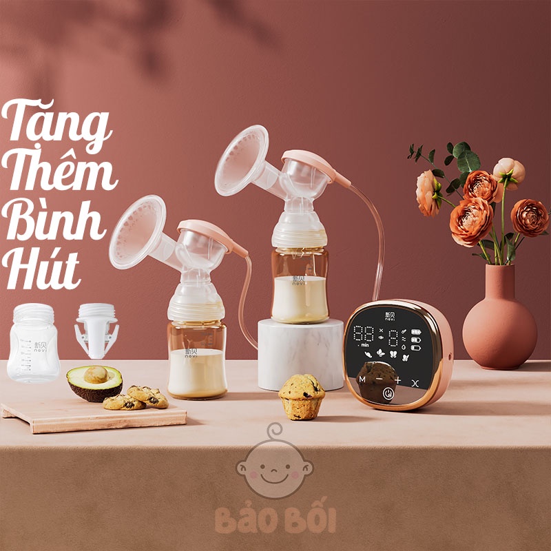 Máy Hút Sữa Điện Đôi Tân Bối Nevi Mica Flex 2023 4 Chế Độ 9 Nấc