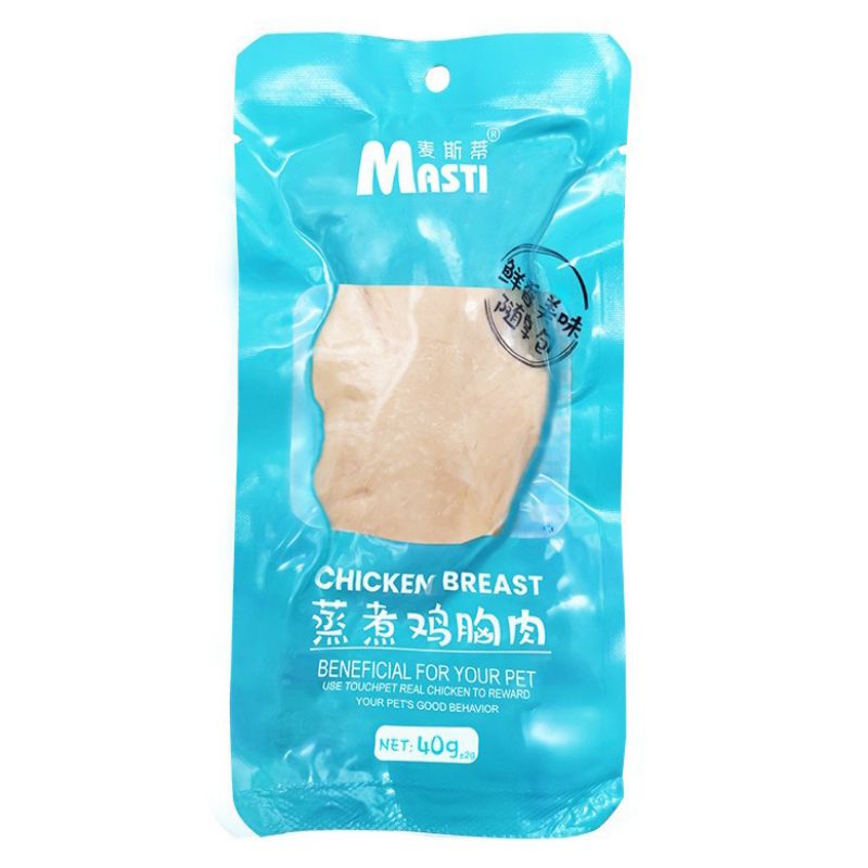 Ức gà tươi cho chó mèo Masti Pet Snack 40g