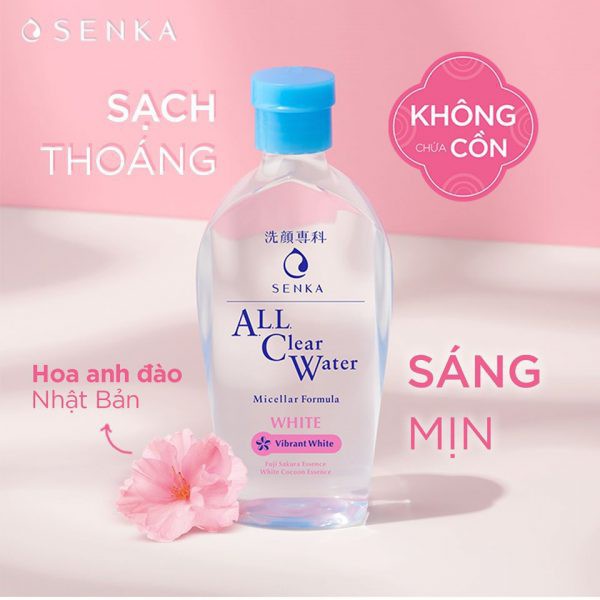 Nước tẩy trang dưỡng trắng Senka All Clear Water Micellar Formula White 230ml