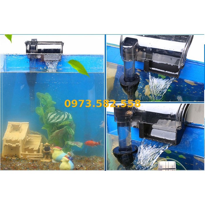 Máy Lọc Thác Nước Bể Cá Cảnh VIPSUN 607H có 2 ngăn lọc