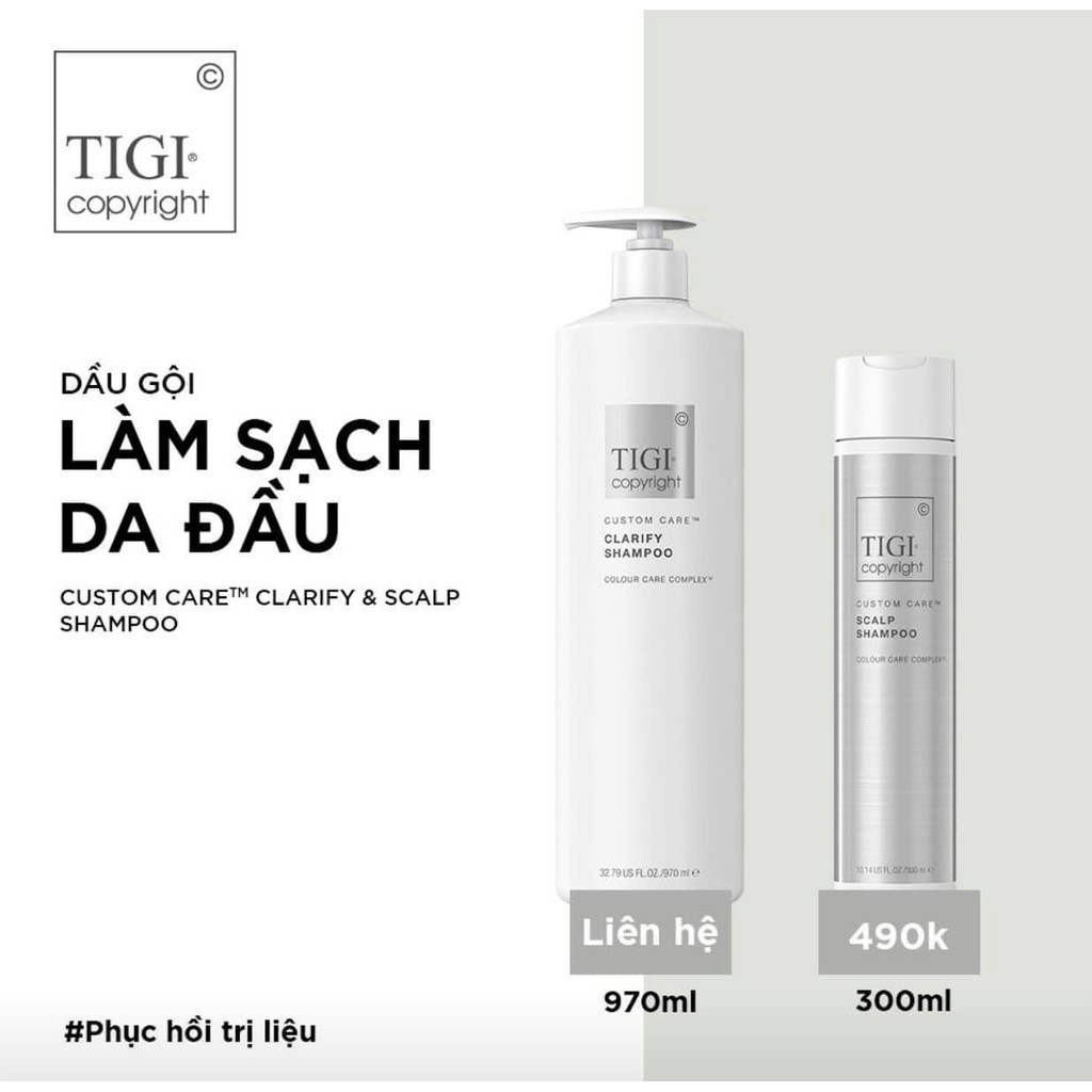 DẦU GỘI LÀM SẠCH SÂU DA ĐẦU TIGI COPYRIGHT CLARIFY SHAMPOO 300ML - 970ML