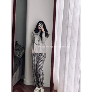 Bộ ngủ gấu caro cute mimee