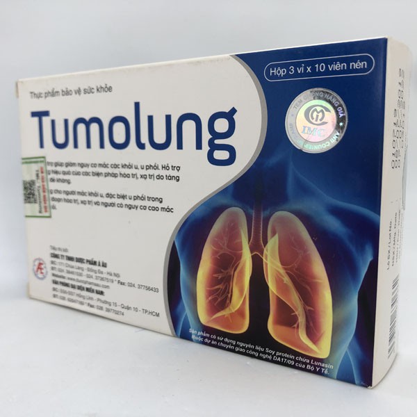 Tumolung - hỗ trợ giúp giảm nguy cơ mắc các khối u, u phổi.Hỗ trợ tăng hiệu quả của các biện pháp hóa trị, xạ trị