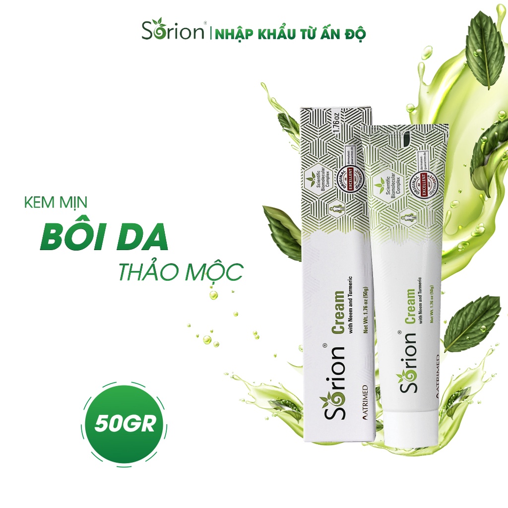 Kem Sorion 50GR - Phục hồi Vảy nến, Viêm da cơ địa, Chàm da, Da tiết bã, Nấm da, Hắc lào, Á sừng, Chàm sữa, Dưỡng ẩm da