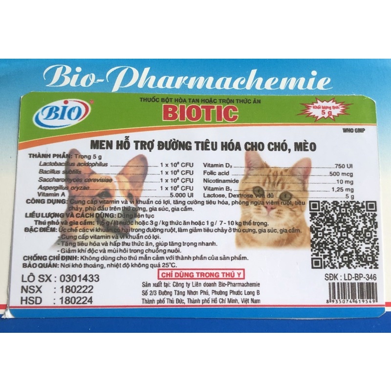 Biotic_men tiêu hoá BIO cho chó mèo