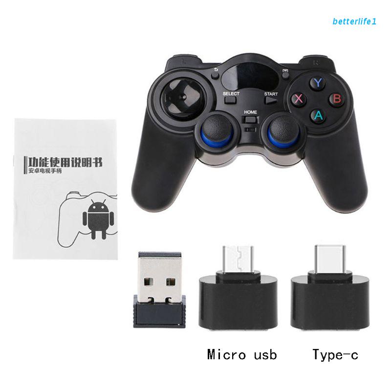Bộ Điều Hợp Tay Cầm Chơi Game Không Dây Btm 2.4g Với Đầu Chuyển Đổi Micro Usb Otg Cho Pc Ps3
